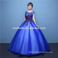 OEM Service Color customized ball gown organza wedding gown blue green evening gown